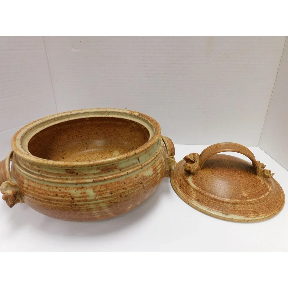 Handmade Stoneware Casserole Wheel Thrown Studio Pottery JC430